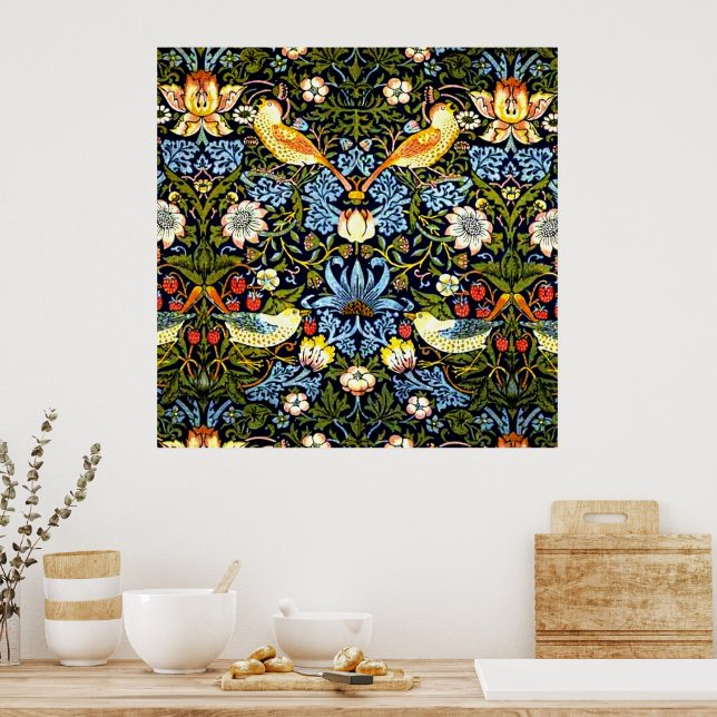 Affiche William Morris - Strawberry Thief Classic (Cuisine)