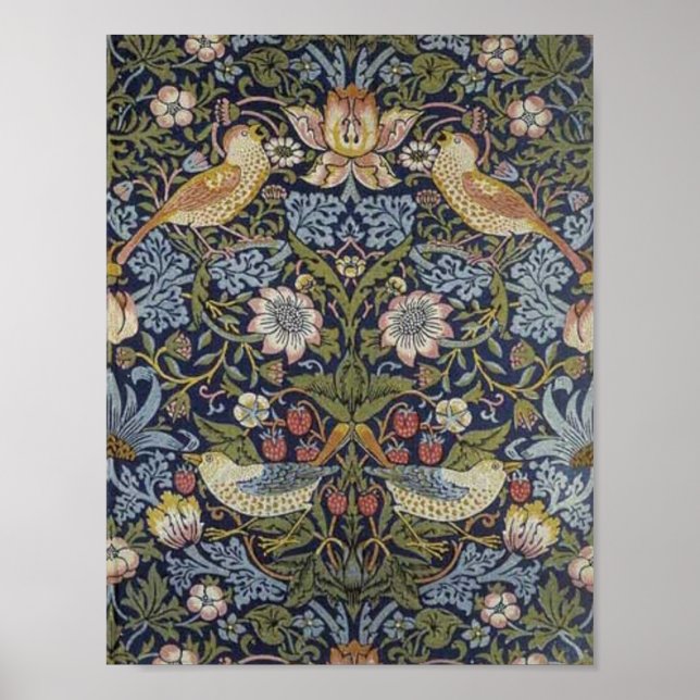 Affiche William Morris Strawberry Thief Design 1883 (Devant)