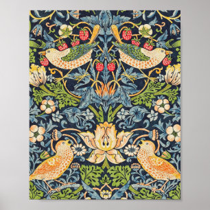 Affiche William Morris Strawberry Thief Floral Pattern