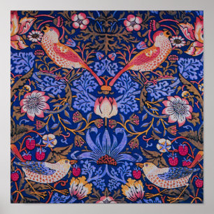 Affiche William Morris Strawberry Thief Motif floral