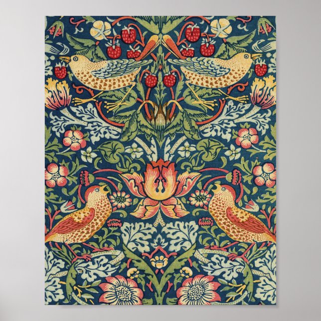 Affiche William Morris Strawberry Thief Version restaurée (Devant)