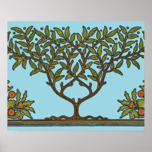 Affiche William Morris Tree Frieze Fond d'écran floral