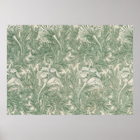 william morris tulip papier peint textile vert