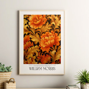 Affiche William Morris Vintage Burnt Orange Fleurs sauvage