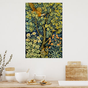 Affiche William Morris Vintage Faisan Écureuil Fleur