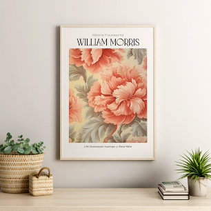 Affiche William Morris Vintage Fleurs Roses Roses Fluides
