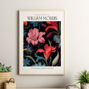 Affiche William Morris Vintage Pink Lilly