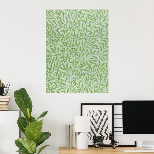 Affiche William Morris Willow Flower Classic Green (Bureau à domicile)
