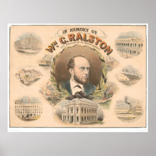 Affiche William Ralston, président de banque de CA (1384A)