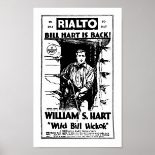 Affiche William S. Hart muet western film vedette