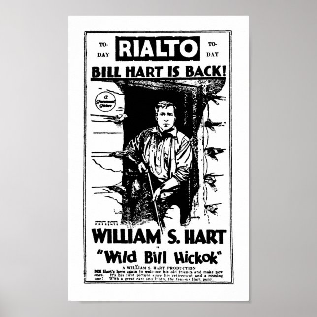 Affiche William S. Hart muet western film vedette (Devant)