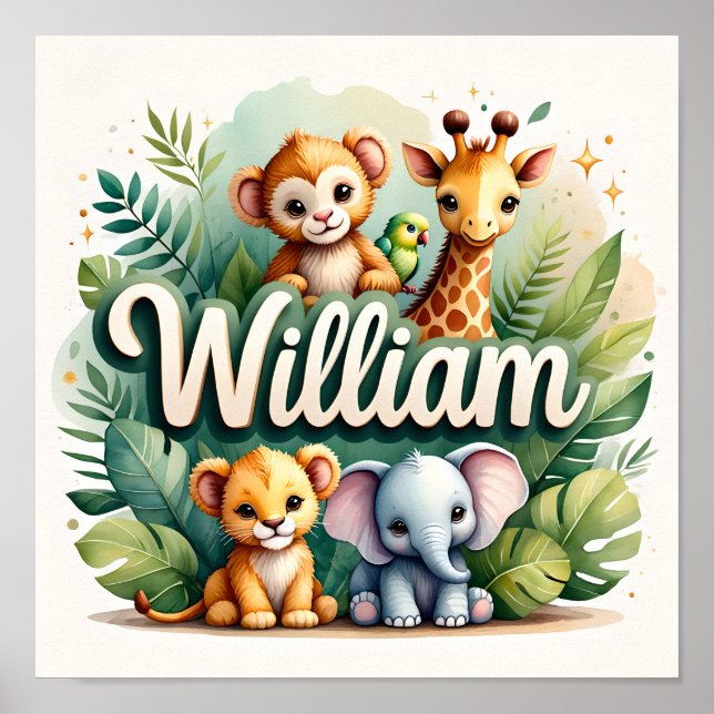 Affiche William Safari Nursery Wall Art (Devant)