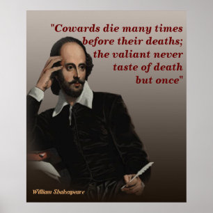 Affiche William Shakespeare Citation Sur Les Cowards Et La