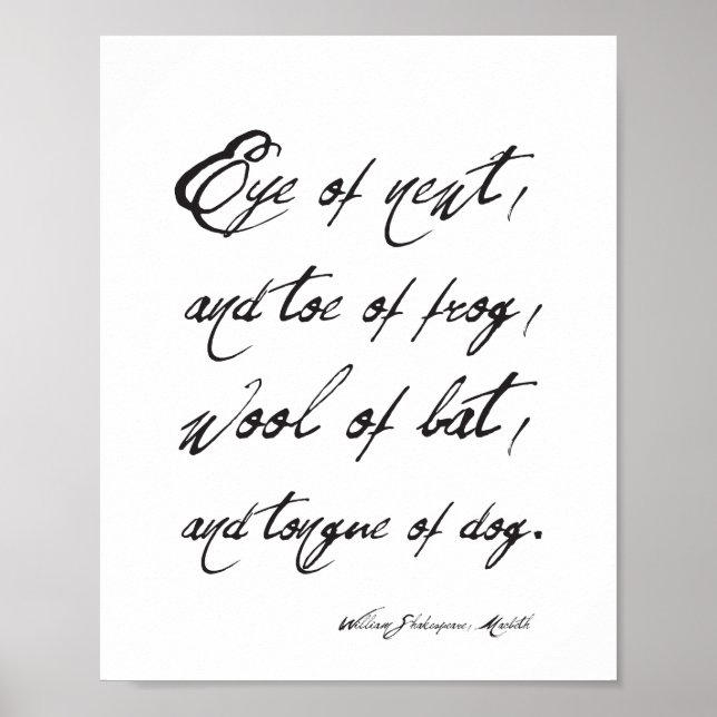 Affiche William Shakespeare Macbeth Citation Éffrayante Ha (Devant)