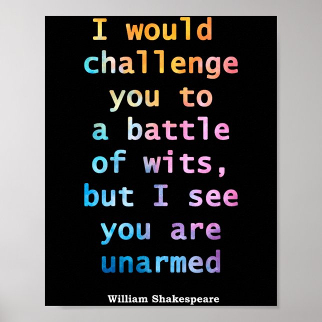 Affiche William Shakespeare Pastel Je vois que vous êtes s (Devant)