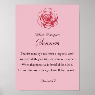 Affiche William Shakespeare Sonnets quotation