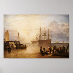 Affiche William Turner - Le Soleil couchant à travers la v