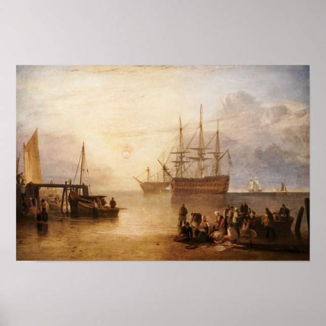 Affiche William Turner - Le Soleil couchant à travers la v (Devant)
