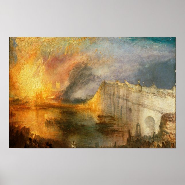 Affiche William Turner - L'incendie du Parlement (Devant)