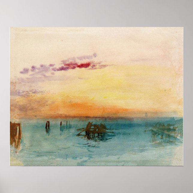 Affiche William Turner - The Lagoon near Venice at Sunset (Devant)