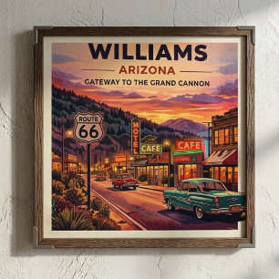 Affiche Williams Route 66 Arizona Vintage