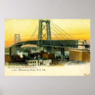 Affiche Williamsburg Bridge, New York, 1905 Vintage