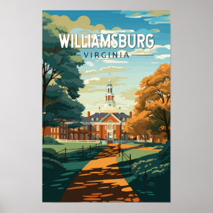 Affiche Williamsburg Virginia Voyage Art Rétro