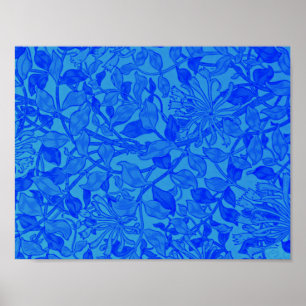 Affiche Willliam Morris - Succès de miel en bleu