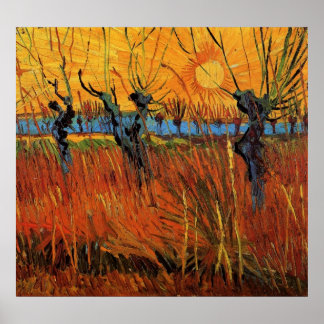 Affiche Willows at Sunset by Vincent van Gogh