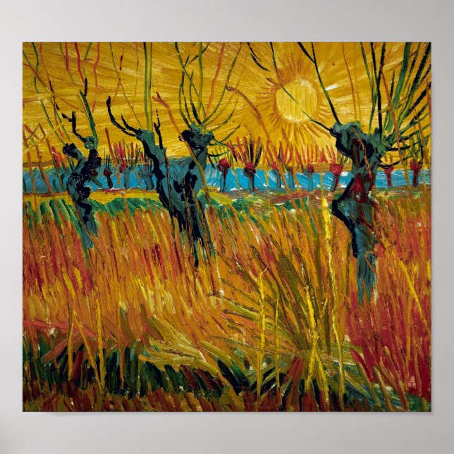 Affiche Willows at Sunset | Van Gogh | (Devant)
