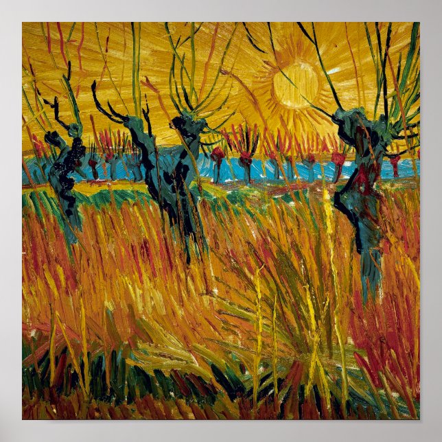 Affiche Willows at Sunset | Van Gogh | (Devant)