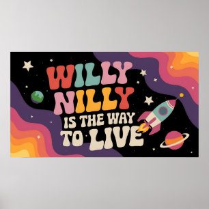 Affiche Willy Nilly est la façon de vivre vintage
