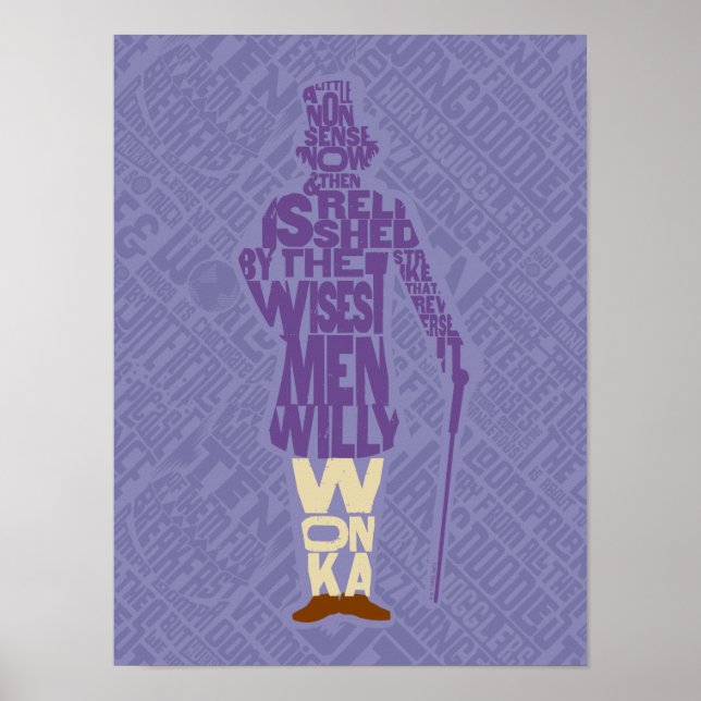 Affiche Willy Wonka Citation Silhouette (Devant)