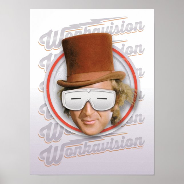 Affiche Willy Wonka dans les lunettes de Wonkavision (Devant)