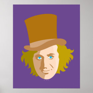 Affiche Willy Wonka Stenciled Face Graphic