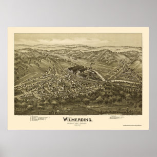 Affiche Wilmerding, carte panoramique de PA - 1897