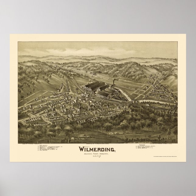 Affiche Wilmerding, PA Carte panoramique - 1897 (Devant)