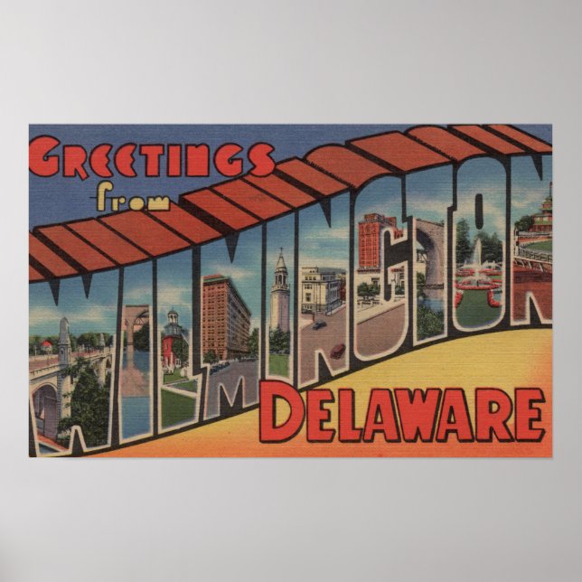 Affiche Wilmington, Delaware - Scènes de grandes lettres (Devant)