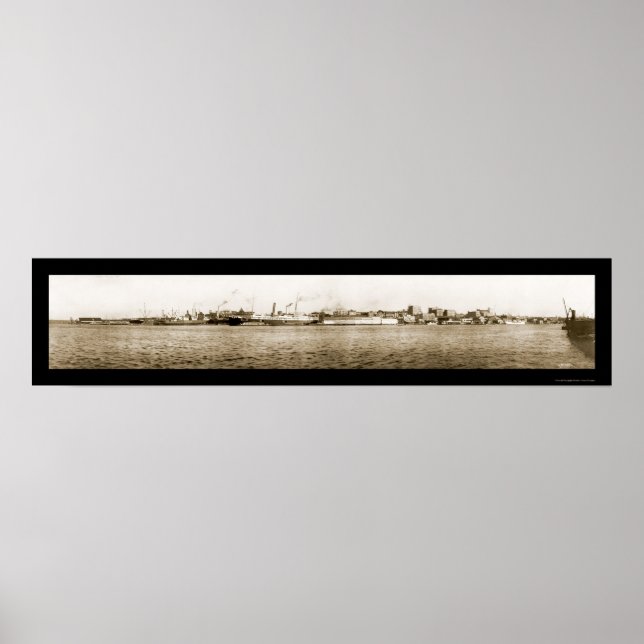 Affiche Wilmington NC Water Photo 1918 (Devant)