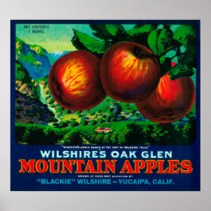 Affiche Wilshire's Oak Glen Apple Crate Étiquette
