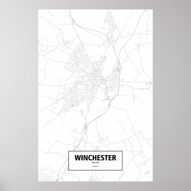 Affiche Winchester, Angleterre (noir sur blanc) (Devant)