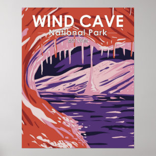 Affiche Wind Cave National Park South Dakota Vintage