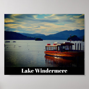 Affiche Windermere, carte postale Lake District