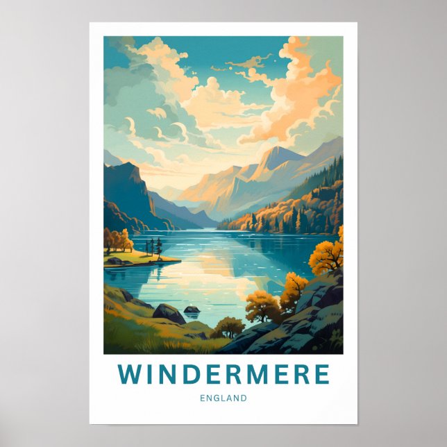 Affiche Windermere England Travel Print (Devant)