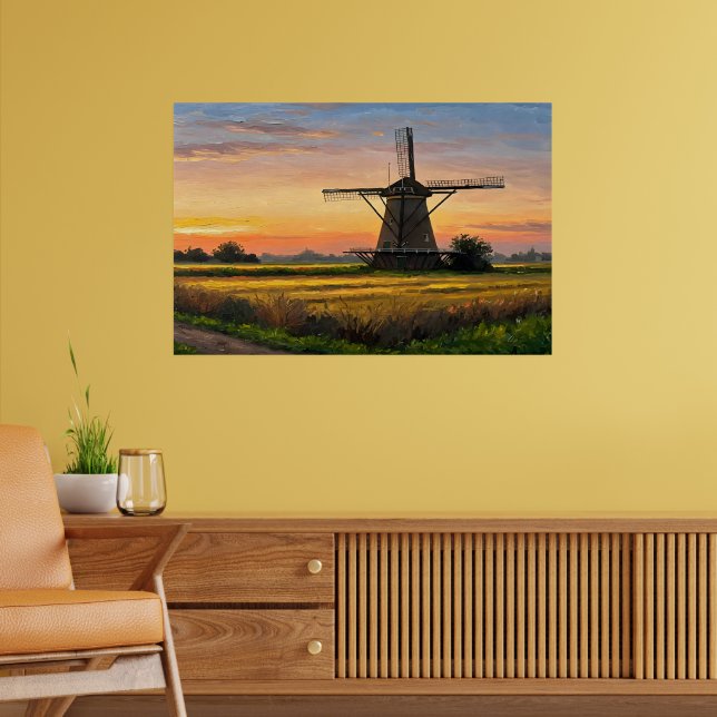 Affiche Windmill In The Countryside (Salon 2)