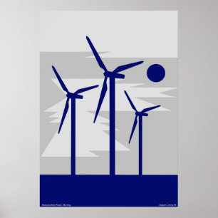 Affiche Windmill Surise Grey - Siemens Wind Power