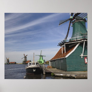 Affiche Windmill, Zaanse Schans, Hollande, Pays-Bas