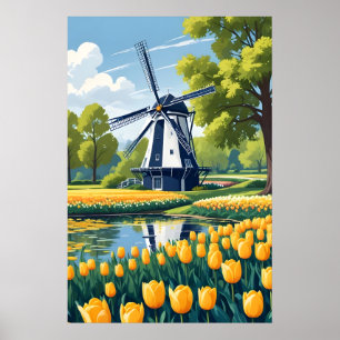 Affiche Windmills Pays-Bas