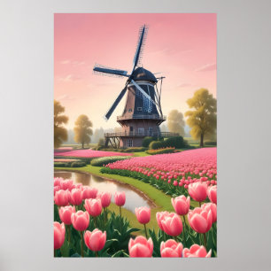 Affiche Windmills Pays-Bas