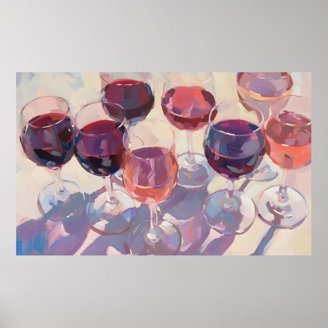 Affiche Wine drinks Red Tropical pink wine drink set  (Devant)